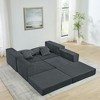 Okak Modern Modular Sectional Futon Sofa for Living Room Bedroom,Deep Seat Sleeper Couch with Comfy Backrest & Removable Ottoman - 3 of 4