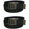 CTM Kids' Cotton Adjustable Belt with Brass Military Buckle (Pack of 2) - 4 of 4