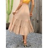 BLUEMING Maternity Skirts Floral High Low Hemline Dress Elastic Waist High Rise Tiered Maxi Skirts Flounce Long Skirts - 4 of 4