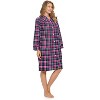 Casual Nights Women's Floral Snap Front Flannel Duster Long Sleeve Lounger Dress - 4 of 4