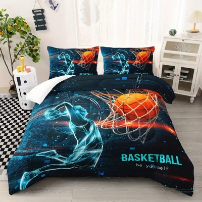 Acoinel 3 Pcs Basket Ball Player Comforter Set with 2 Pillowcases