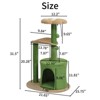 Karl Home 33 inch Green Multi-level Cat Tower with Cat Scratching Post Curved Perch - 2 of 2