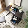 NicBex Home Office Desk with Movable 2-Drawer File Cabinet,Luxury Writing Table Reading Desk for Office&Study,Home Workstation,Espresso - 4 of 4