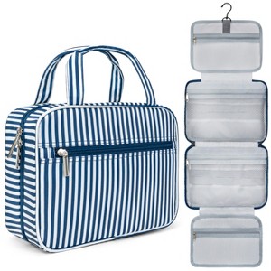 PAVILIA Hanging Toiletry Bag Travel Women Men, Foldable Cosmetic Organizer, Water Resistant Makeup Accessories Essentials Kit - 1 of 4