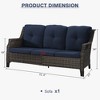 YARDSIGHT Outdoor Wicker 3-Seater Sofa, All-Weather Rattan Patio Couch with Thick Cushions for Garden, Porch, Balcony, Backyard - 3 of 4