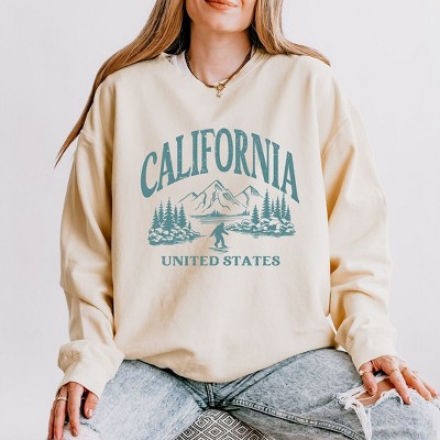 Simply Sage Market Women's Lightweight Garment Dyed Graphic Sweatshirt California Forest Scene