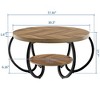 Garvee Round Coffee Table 30" Center Table, 2-Tier Coffee Table Industrial with Adjustable Feet and Designed Wood Grain, Easy Assemble - 3 of 4
