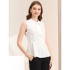 INSPIRE CHIC Women's Bow Tie Neck Sleeveless Semi Sheer Chiffon Blouse - 3 of 4