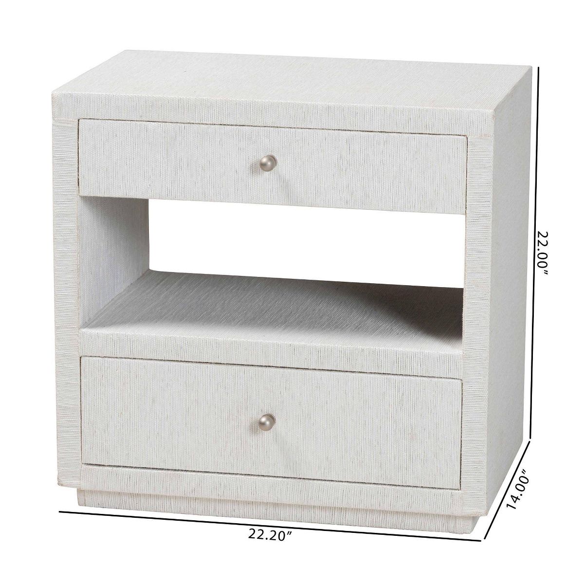 bali & pari Kai Grasscloth End Table White - thumbnail 9