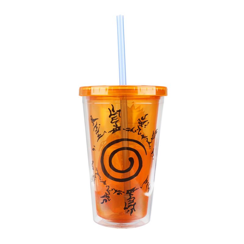 Naruto 16 Oz. Acrylic Cup With Reusable Staw and Ice Cubes, 5 of 7