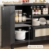 59" Rattan Sideboard Buffet Cabinet with Drawer, Farmhouse Coffee Bar for Living Room & Kitchen - 4 of 4