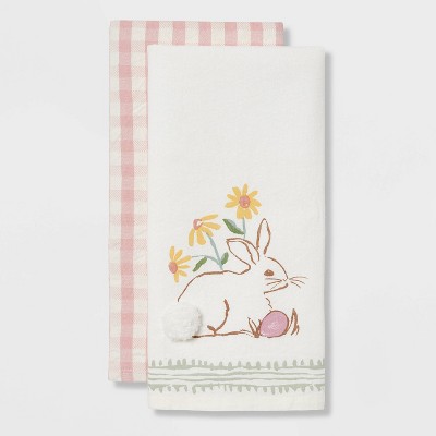 2pk Cotton Bunny Kitchen Towels - Threshold™