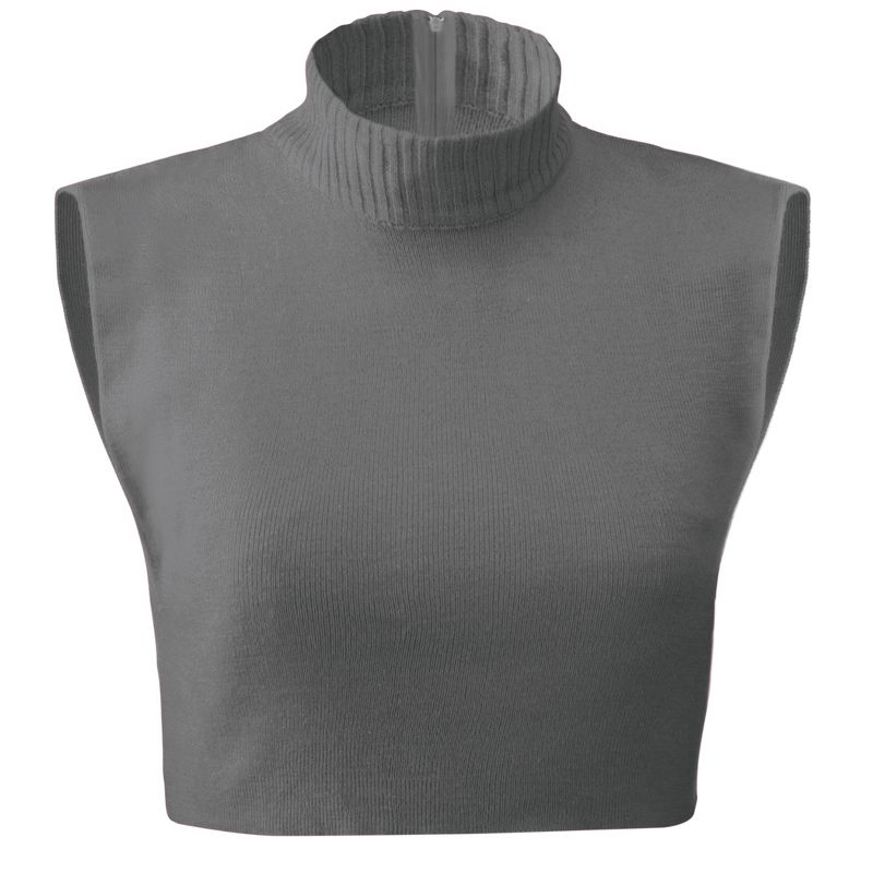 Collections Etc Zippered Dickie Layer Top with Armholes - Soft Knit Mock Turtleneck for Layered Look, 2 of 4