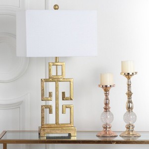 Greek Key Table Lamp - 29 Inch Height - LIT4305 - Gold - Safavieh - 1 of 4