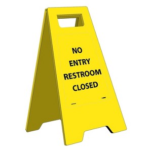 National Marker Floor Signs; Heavy Duty No Entry Restroom Closed English Only 10 3/4X24 5/8 HDFS206 - 1 of 1