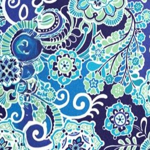 dark sapphire paisley floral