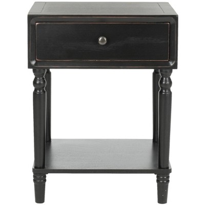 Siobhan Nightstand with Storage Black - Safavieh