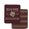 NCAA Texas State Bobcats Varsity Plaque Double Sided Royal Plush Blanket: Sports Team Logo - 2 of 3