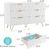 CIPACHO White Modern 6 Drawer Dresser with Gold Handle Leg Wood Furniture for Bedroom Living Room TV - 2 of 4