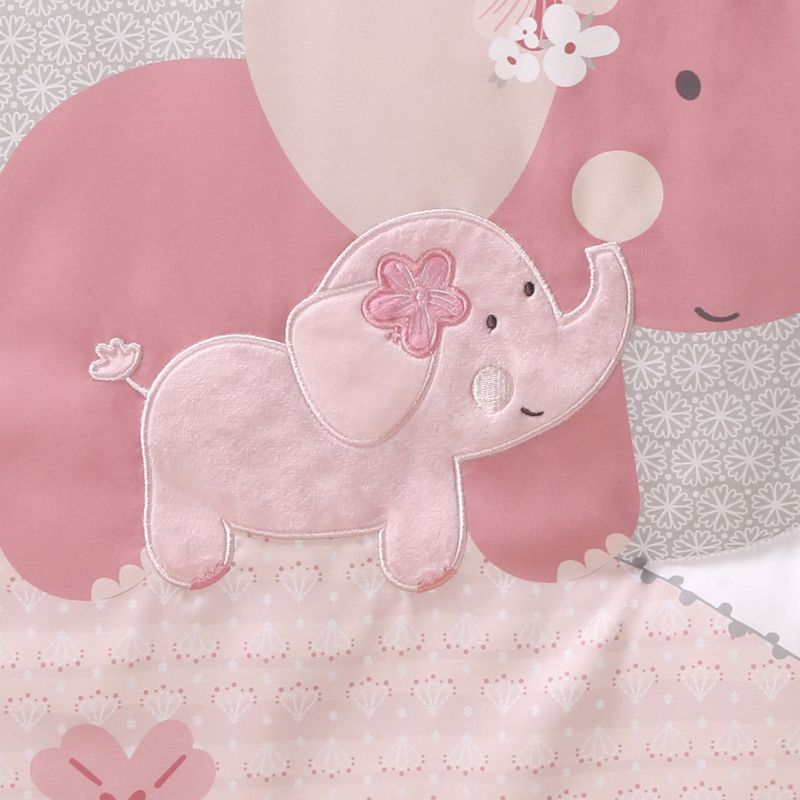 The Peanutshell Pink Elephant Crib Bedding Set, 3pc to 12 Pc, For Girls, 4 of 10