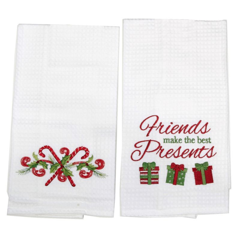 C & F Enterprises 26.5 Inch Friends Best Presents Towels Christmas Candycanes Gifts Kitchen Towel, 1 of 5