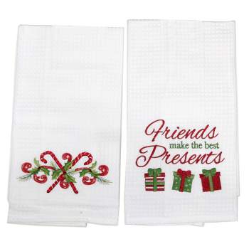 C & F Enterprises 26.5 Inch Friends Best Presents Towels Christmas Candycanes Gifts Kitchen Towel