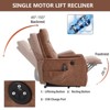 Black PU Single Motor Power Lift Recliner Chair with Massage and Heat for Elderly, Max Reclining Angle 155° - 4 of 4
