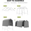 Heavy-Duty Portable Carport with Roll-Up Zipper Door, Waterproof Garage Storage Shed for Motorcycles, Bikes, Firewood and Outdoor Tools - 3 of 4