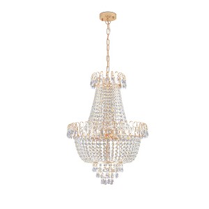 VYNXARIA Large Gold Crystal Chandelier,Contemporary Luxury Ceiling Light for Any Room(Without Bulb) - 1 of 4