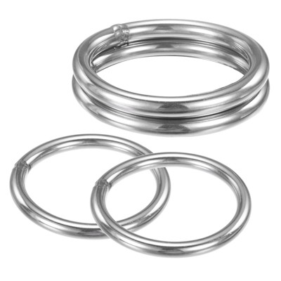 Unique Bargains Dream Catcher Stainless Steel Macrame Wreath Floral Round Metal O Rings 4 PCS