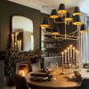 Rennnsan Lissane 41" W 8 -Light Dimmable Mid-Century Tiered Chandelier in Black & White & Brown - 2 of 4