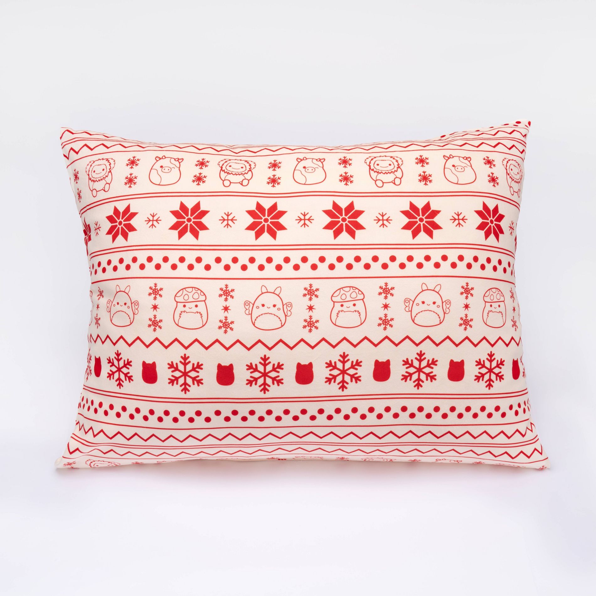 SquishPillow Standard Pillowcase Sweater Weather Red
