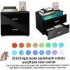 Hommpa Modern LED Small Nightstand Bedside Table with 2 Drawers - 2 of 4