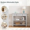 Vynxaria Retro Entryway Console Table with Drawer and Open Shelves, Oak Veneer Entry Table for Hallway Living Room - 4 of 4