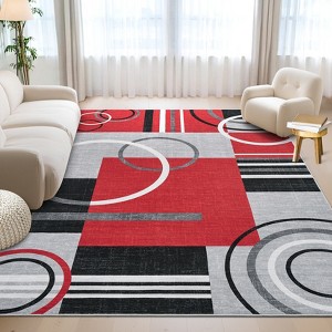 Washable Area Rug Modern Geometric Accent Rug, Non-Slip Contemporary Floor Mat - 1 of 4