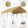 Heavy Duty UV Resistant Waterproof Carport Canopy, Portable Garage for Car, Boat, Parties, and Storage Shed - 3 of 4