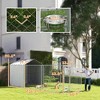 Resenkos Dog House, Pet House,Dog Cave,Galvanized Chain Link Large Outdoor Dog Kennel with Waterproof & UV-Resistant Cover Silver - 3 of 4