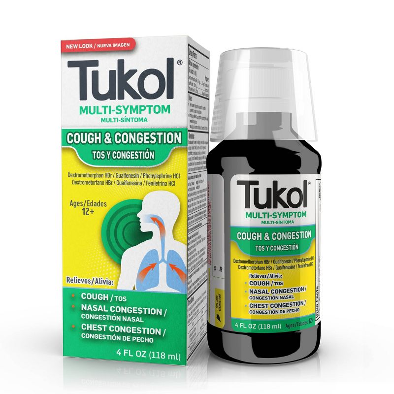 Tukol Extra Strength Multi Symptom Cold Relief Liquid - Dextromethorphan - 4 fl oz, 1 of 8