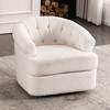 Ridstar 1 Set Modern Accent Chair and Armchairs with Lounge Seat For Bedroom, Office & Reading Spaces-Off-White - 3 of 4
