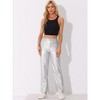 INSPIRE CHIC Women's High Waist Straight Leg Side Pockets Casual Punk Faux Leather Pants - 4 of 4