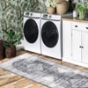 Faux Wool Boho Vintage Floral Printed Area Rug Ultra Thin Low Pile, Machine Washable Stain Resistant  Non Slip Non Shedding Pet Friendly Floor Rug - 4 of 4