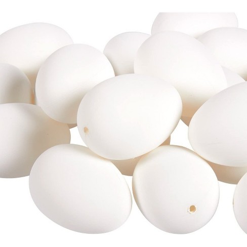 Juvale 48 Pack Fake White Plastic Easter Eggs for Painting and Decorating Arts and Crafts, 2.3 x 1.6 in - image 1 of 4