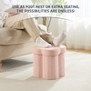 Ornavo Home Boucle Flower 12" Storage Ottoman - Footstool - Perfect for Dorm, Living Room and Bedroom - 4 of 4