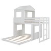 NicBex Twin over Full Bunk Bed Loft Bed with Game Zone House Shape Wooden Bed Frame with Windows, Ladder and Guardrail, No Box Spring Required - 3 of 4