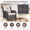 Buenhomino Patio Wicker Chairs Set of 2, Patio Rattan Dining Chairs with 4-inch Seat Cushions, High Back and Curved Armrest for Garden Backyard Deck - 4 of 4