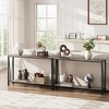 2-Tier Console Table with Storage Shelf, X-Design Bookshelf Narrow Sofa Side Table for Entryway, Living Room - 3 of 4