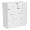 Hommoo Small White 5-Drawer Nightstand, 26" Wide – Nursery & Bedroom Chest, Rose-Gold Handles, Anti-Tip - 4 of 4