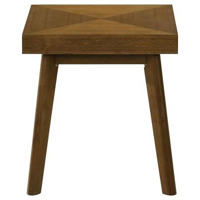 Walnut Brown Mid-Century Modern Rectangular Wood End Table