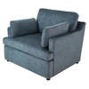 37" Polyester Accent Chair with Oversized Seat and Elegant Angled Design - 3 of 4