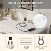 YONWAY Multi-Purpose Vanity Table, Writing Desk with Compartment Storage Drawer, 2 Cabinets and Charging Port for Study, Living Room - 3 of 4